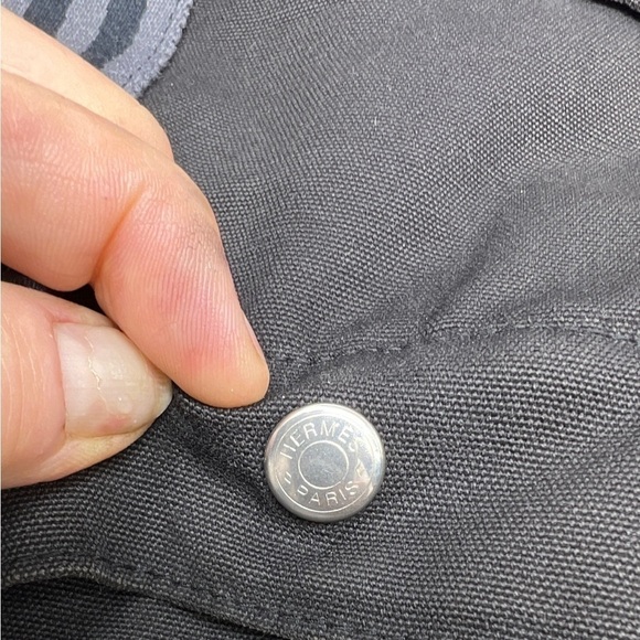 HERMÈS Toile Fourre-Tout MM Black Gray Tote - Picture 15 of 16